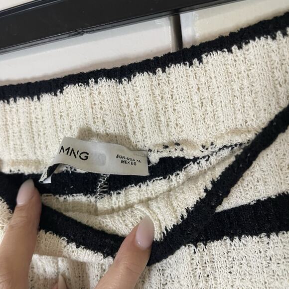 MNG BY MANGO black white striped knit 2 piece vest pants set L/XL - Picture 10 of 12